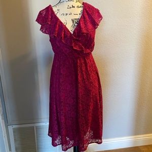 Ruffled v-neck dress